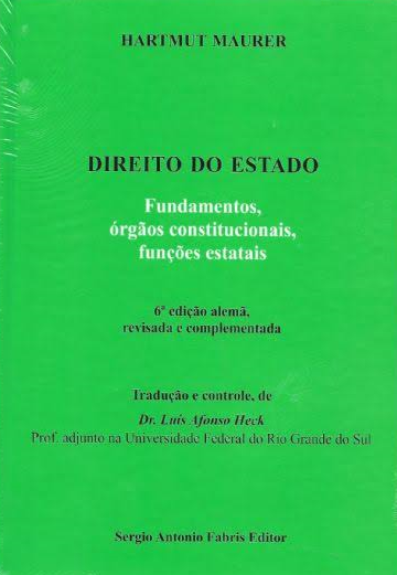Capa de Livro: Direito do Estado: fundamentos, órgãos constitucionais, funções estatais